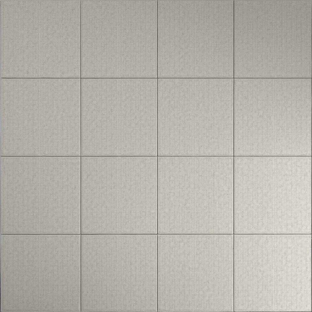 Podłoga kuchenna z wielkoformatowych płytek 60x120 cm w odcieniu szarego betonu, widok z góry. Widoczne spoinowanie w kolorze płytek tworzące efekt ciągłej powierzchni.