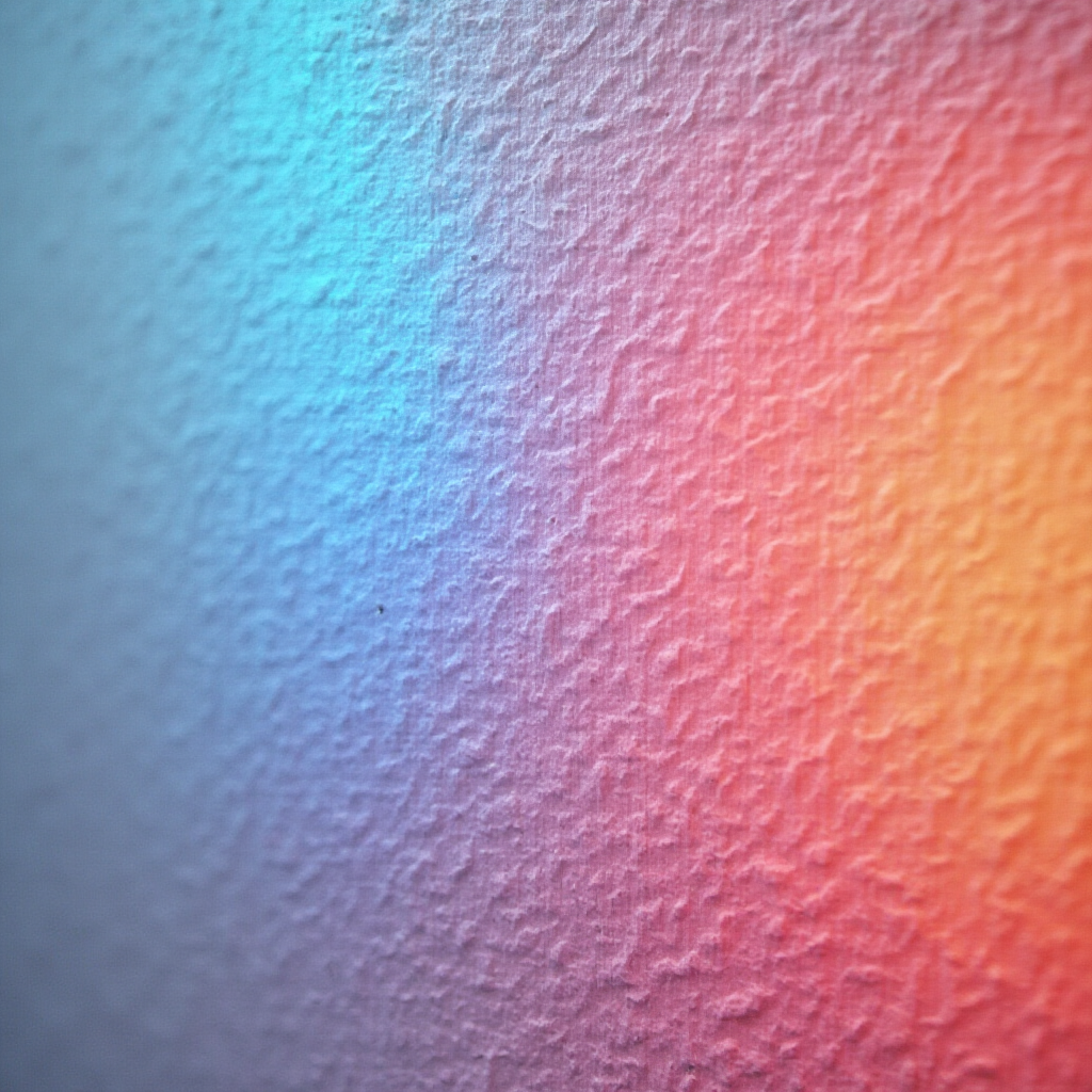 fragment ściany z farbą termochromiczną zmieniającą kolor pod wpływem dotyku, zbliżenie ukazujące efekt gradientu