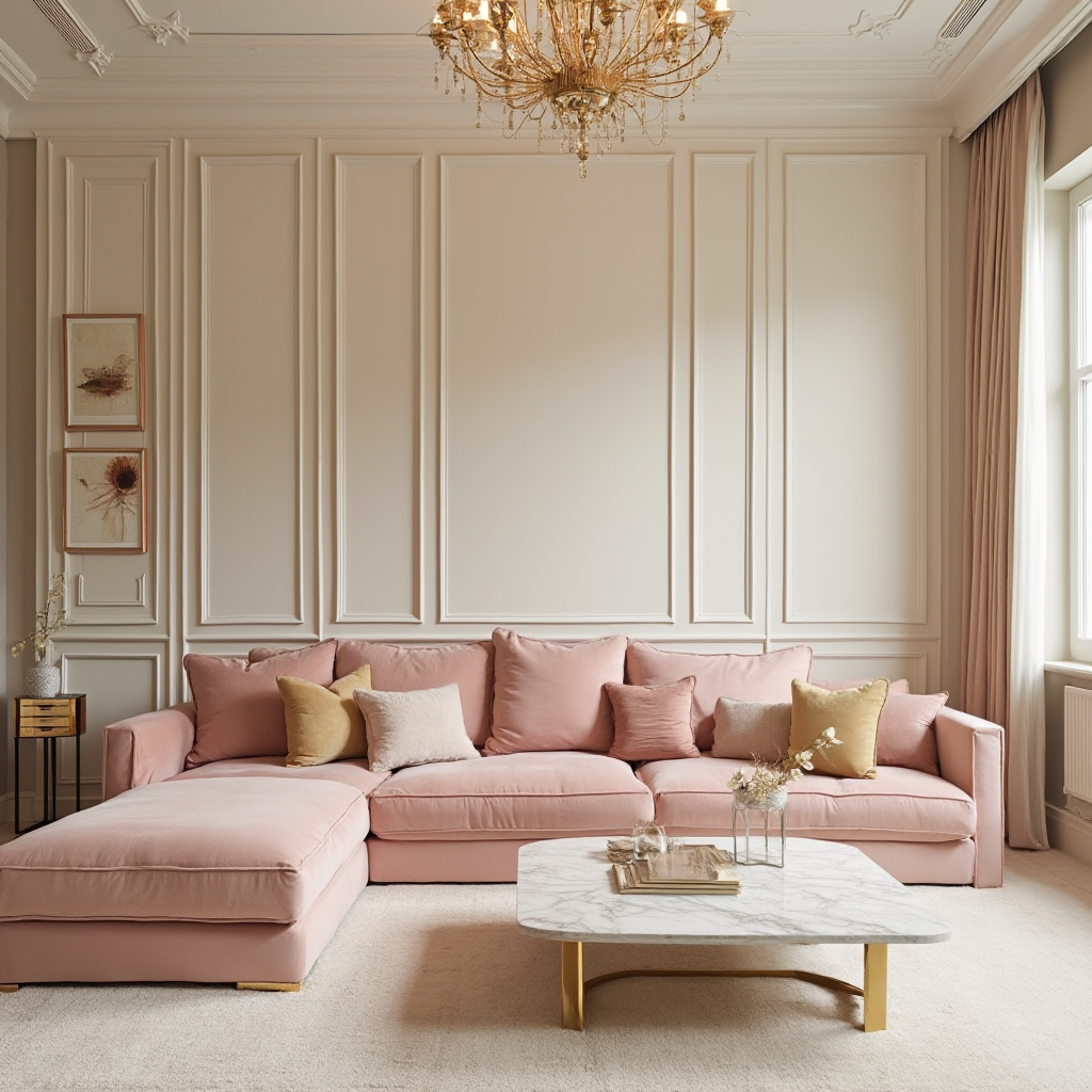 Styl glamour w salonie – inspiracje na eleganckie wnętrze