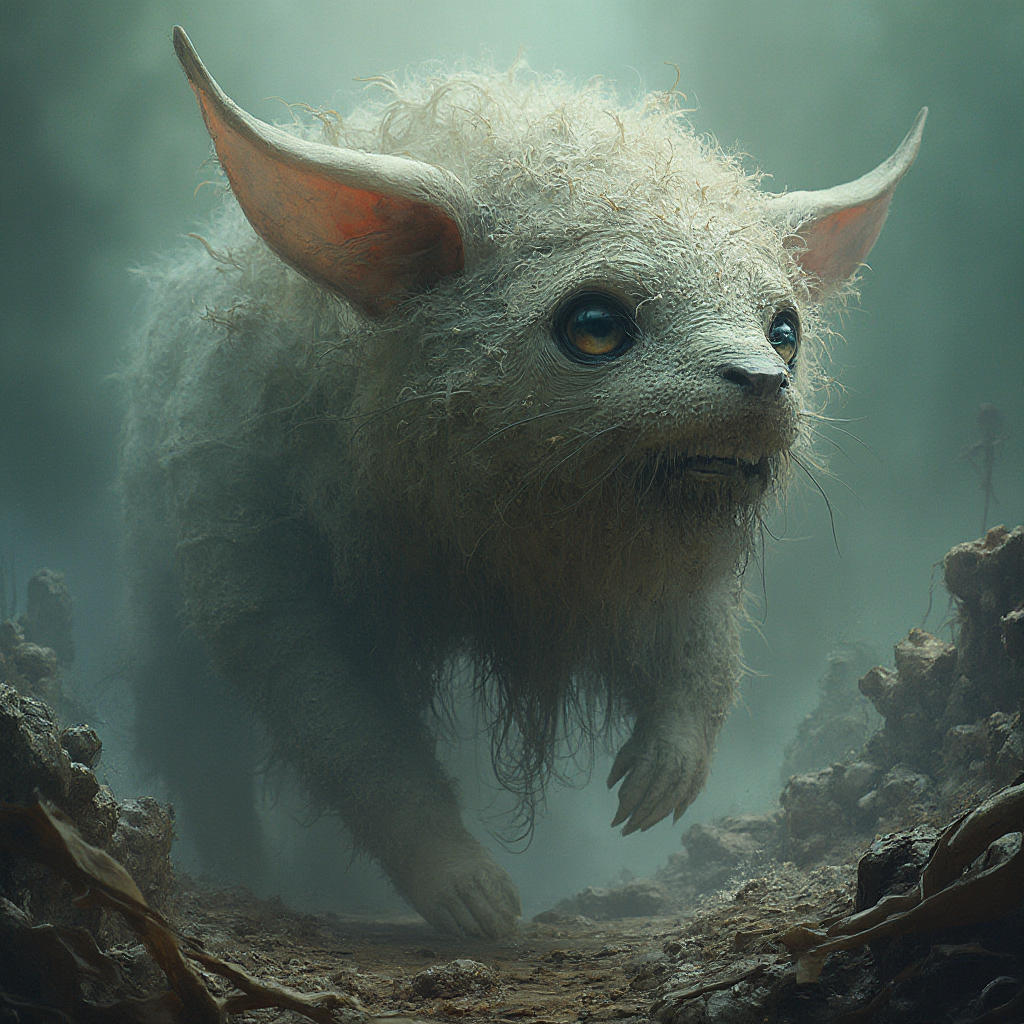 Detal drewnianej szafki z widocznymi śladami starzenia, nierówną powierzchnią i naturalnymi sękami. Kadr zbliżeniowy, oświetlenie boczne podkreślające fakturę.